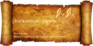Jurkovich János névjegykártya