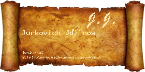 Jurkovich János névjegykártya