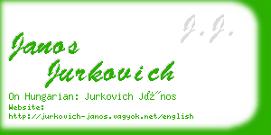 janos jurkovich business card